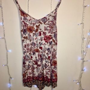 Floral Pink and Red Romper